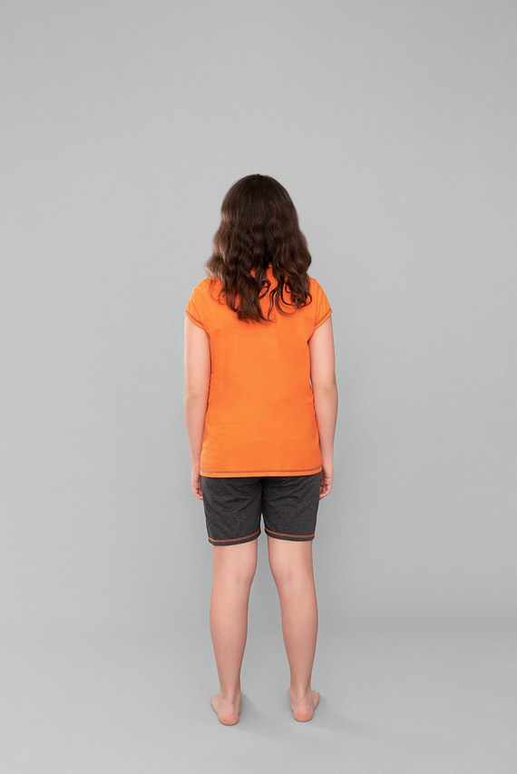 Blond dívčí pyžamo Italian Fashion - oranžová/tmavý melír