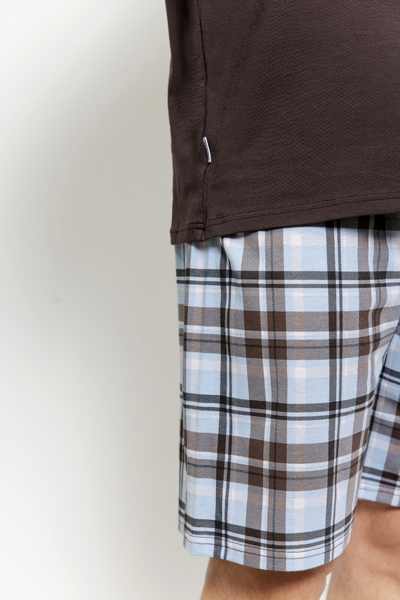 Taro 3578 Marcello pánské pyžamo bavlněné hnědé