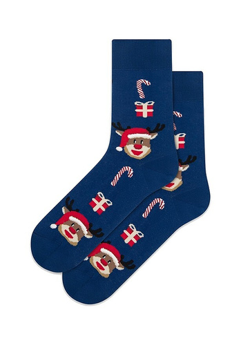 U04.156 Gatta Christmas Socks - unisex barevné bavlněné ponožky, vzor 971 navy