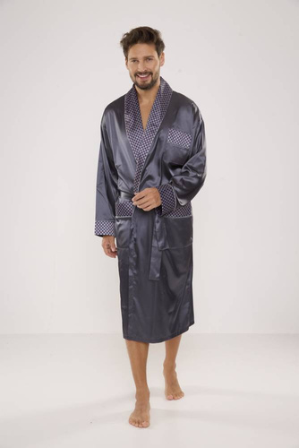 940 Forex pánský saténový župan - šedý
