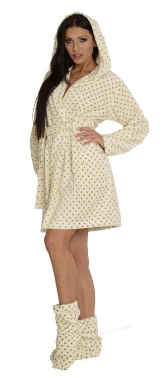 546 Melanie Dámský krátký župan Forex - ecru barva