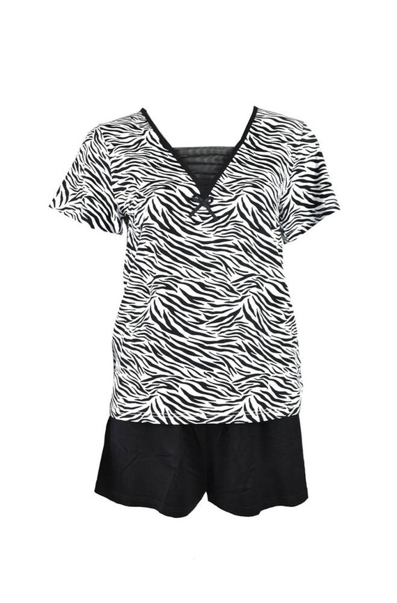 747 Savannah Dámské pyžamo De Lafense - bílo-černé