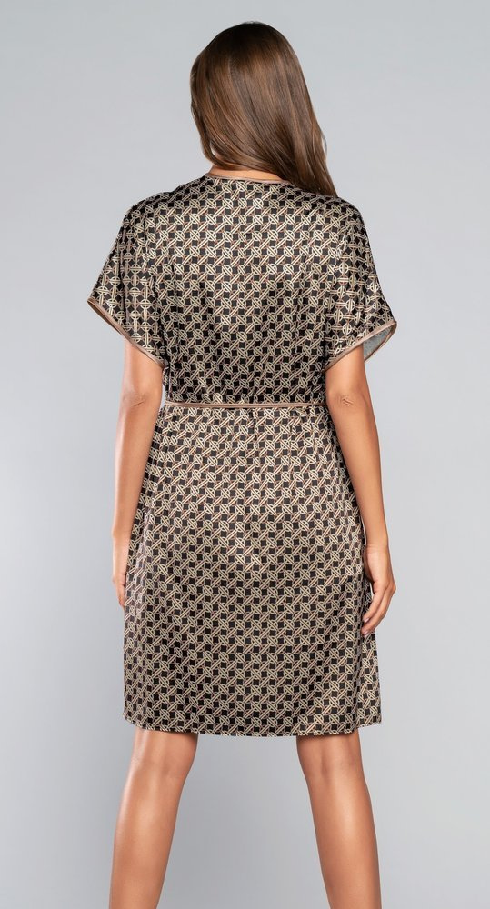 Župan Ellipse s krátkým rukávem Italian Fashion - hnědý