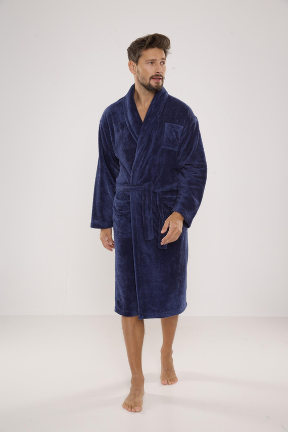 811 De Lafense pánský plyšový župan - džínový