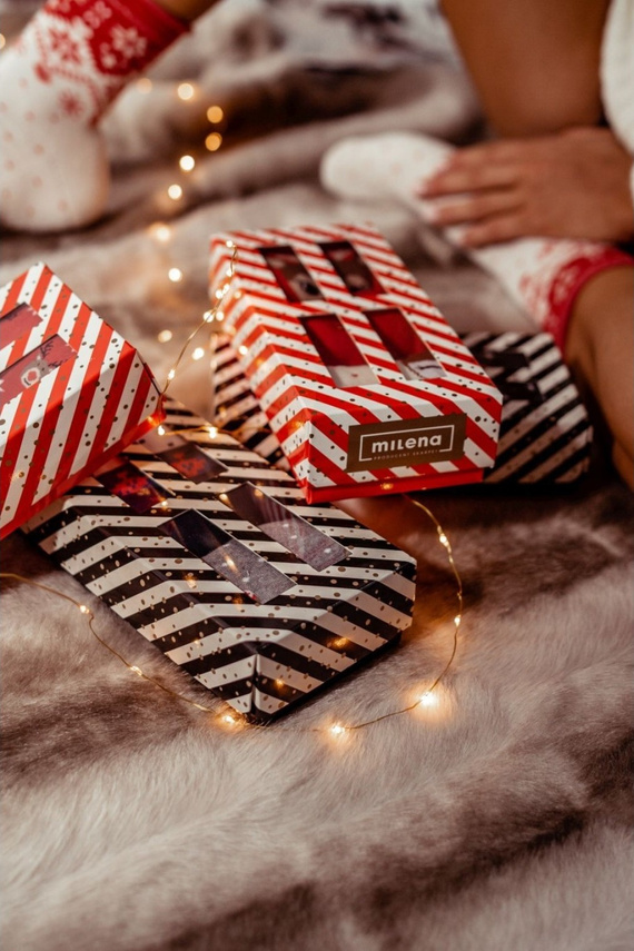 Dámská vánoční sada Milena 0811.016 - bavlněné 3 páry ponožek v krabici