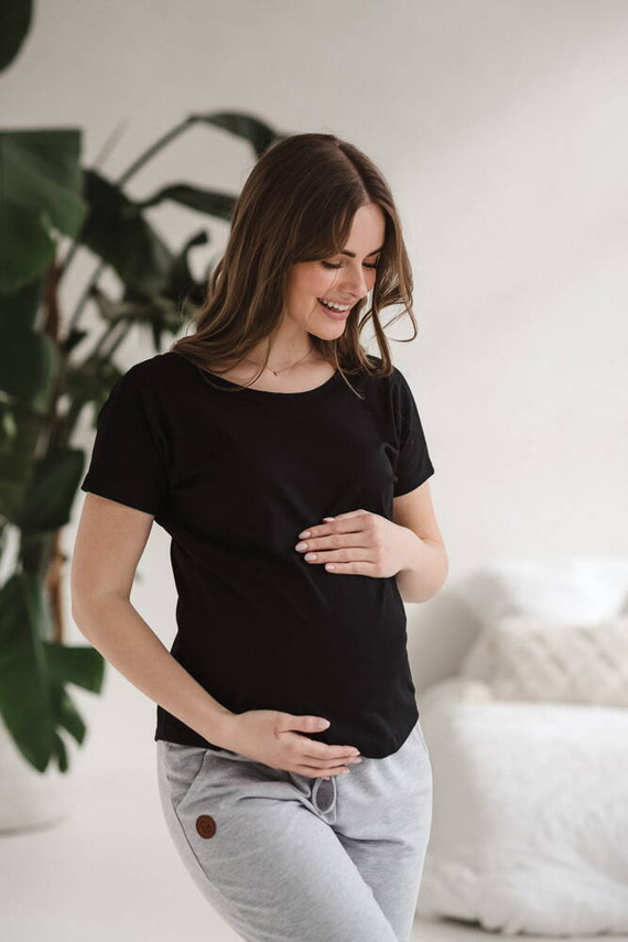 Two Ways bluzka ciążowa i do karmienia dwustronna krótki rękaw  Milk&Love czarny