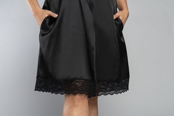 Touch Župan s krátkým rukávem Italian Fashion - černý