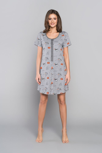 Orso Noční košile s krátkým rukávem a potiskem Italian Fashion - růžová