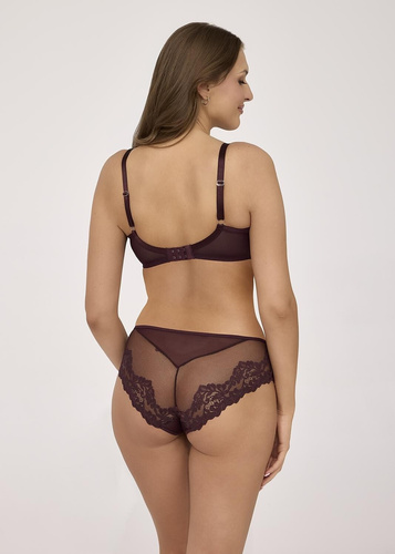 Dámské kalhotky Ava 2233 Chocolate Brown krajkové pohodlný střih