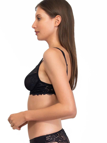2442 Podprsenka Wonderlace - krajková, měkká, s kosticí a nastavitelnou velikostí Sielei černá