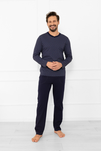 Pánské pyžamo Gerard Italian Fashion - bavlna, dlouhý rukáv a kalhoty