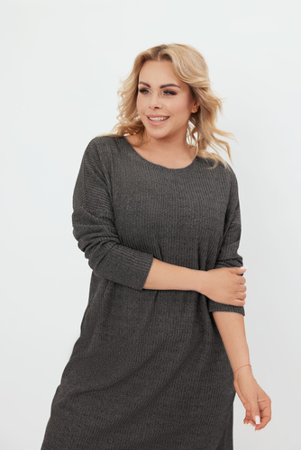 Dámská tunika s dlouhým rukávem Avira Italian Fashion - tmavý melír