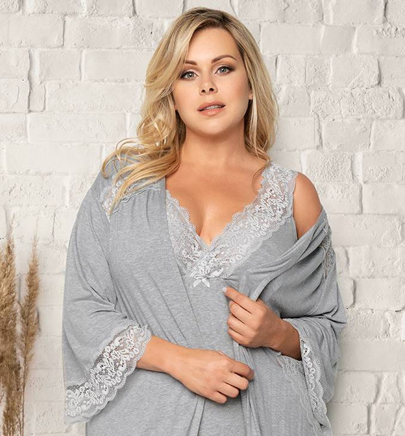 Župan Samaria Italian Fashion 3/4 rukáv - šedý