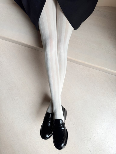 Veneziana Linea Arte 40 den punčocháče - mikrovlákno, módní pruhovaný vzor